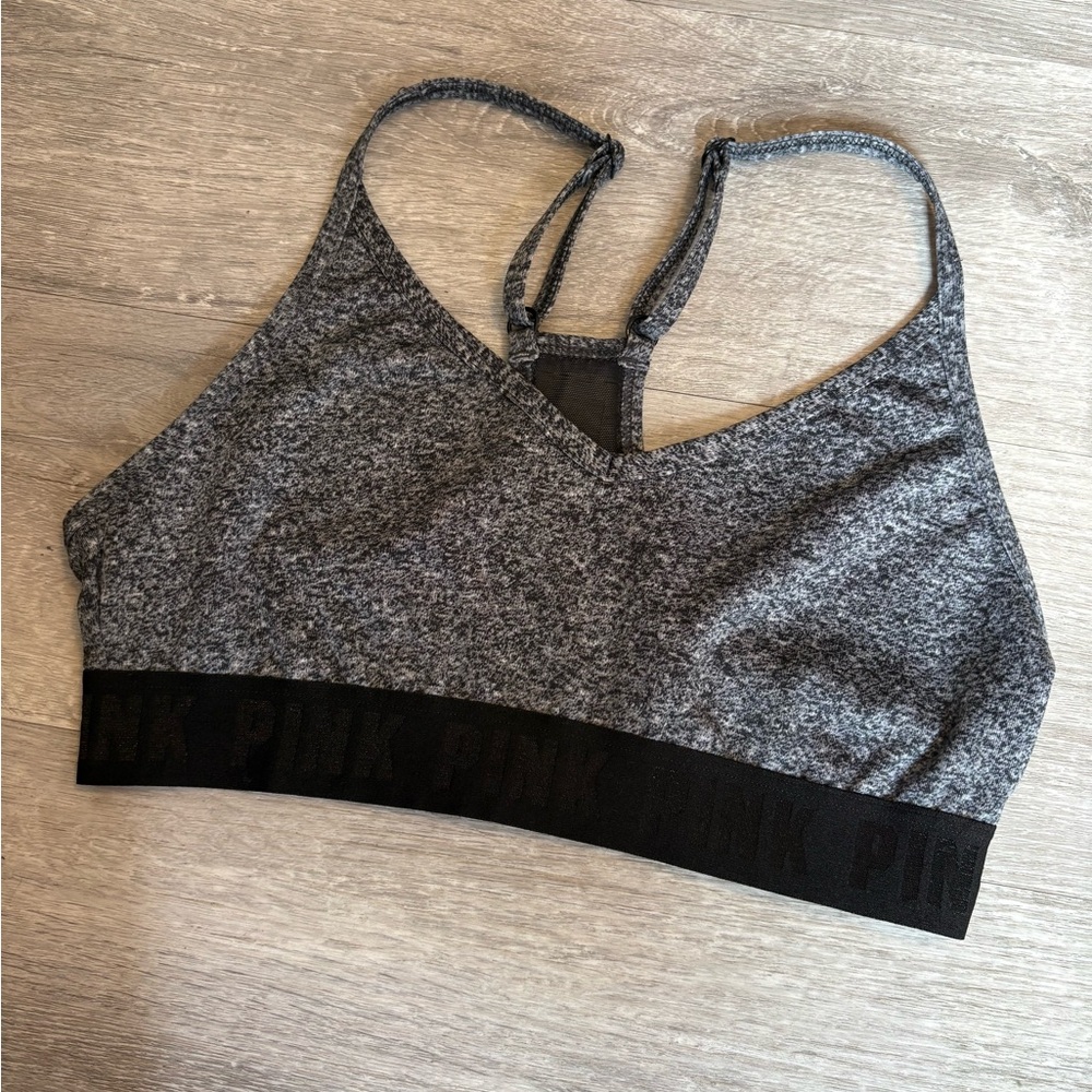 Pink Victoria's Secret Women's Black and Gray Sports Bra Medium - Picture 12 of 15